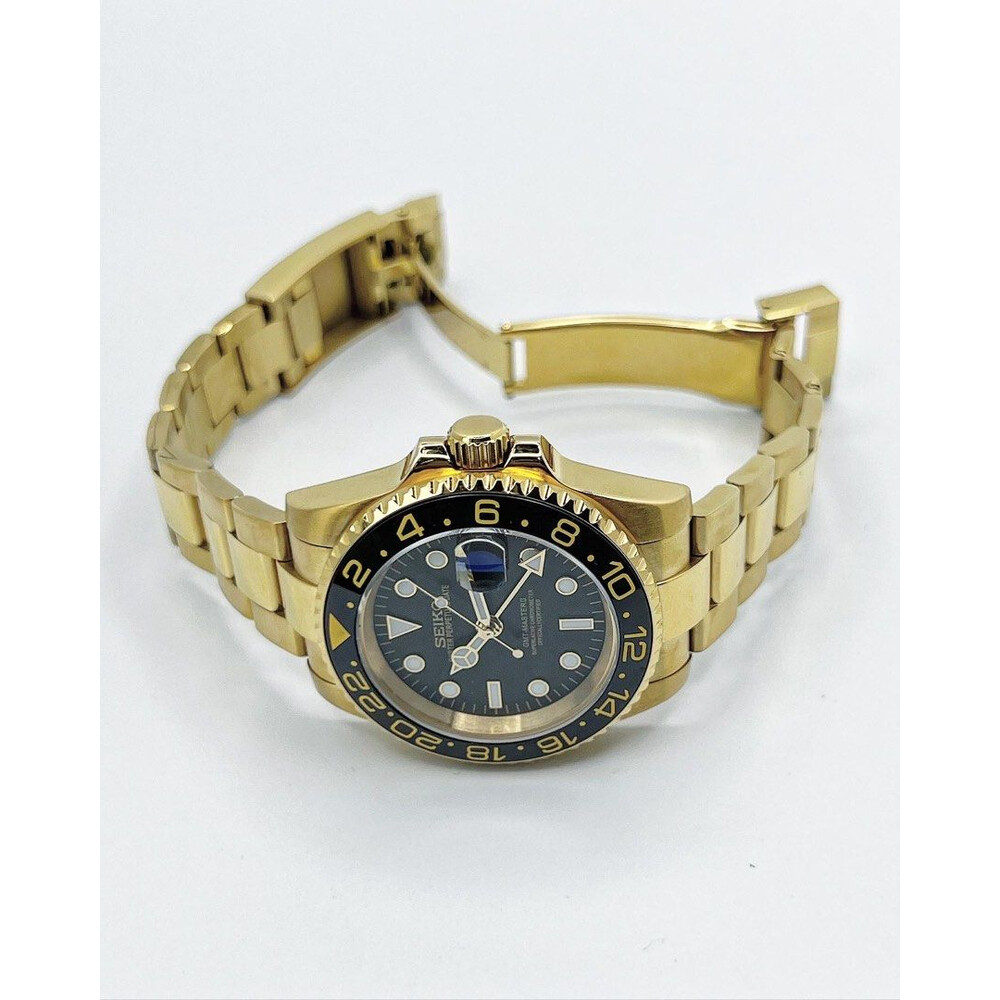 Custom Seiko Mod • Black Gold GMT Master II • 40mm - E&S Watches